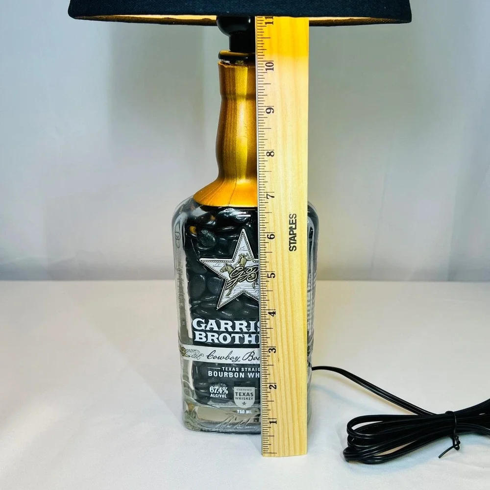 Garrison Brothers 2022 Cowboy Bourbon Bottle Lamp Black‎ Shade Texas Whiskey